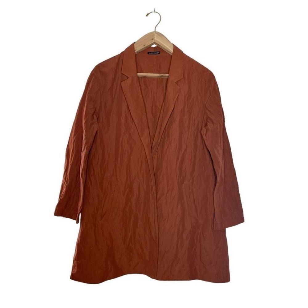 Eileen Fisher Rumpled Organic Cotton Blend Jacket Medium - Picture 2 of 6